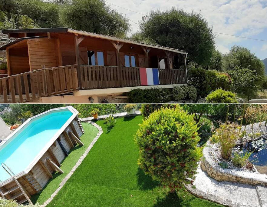 Le Chalet De La Pierreraie Cote D'Azur Piscine Terrasse Et Vue Mer Drap 외부 사진